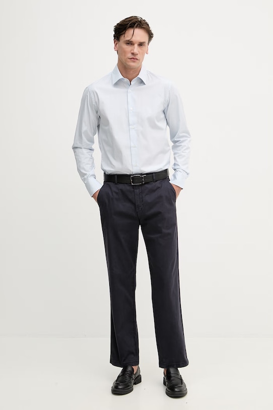 Sisley koszula męska bawełniana 51C3SQ05B niebieski SS26