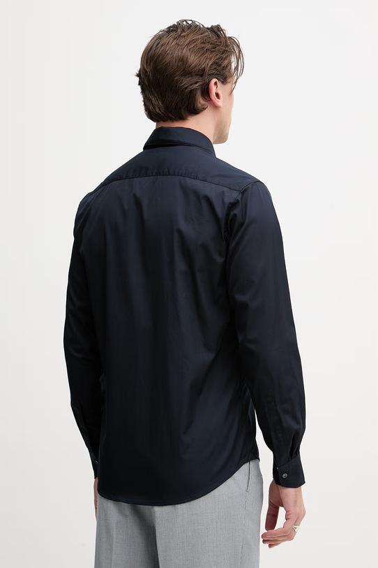 Odzież Sisley koszula męska bawełniana 51C3SQ05B granatowy