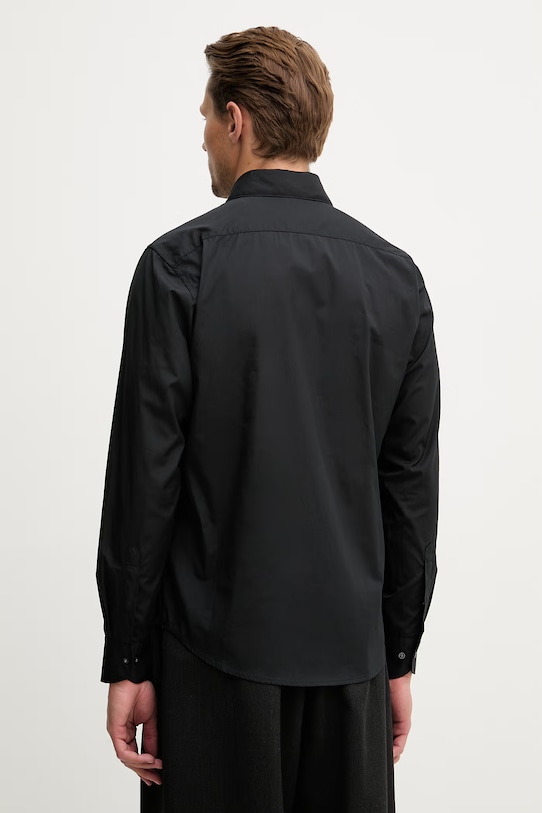 Odzież Sisley koszula męska bawełniana 51C3SQ05B czarny