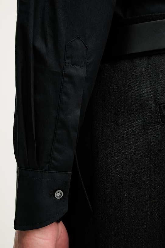 Sisley koszula męska bawełniana 51C3SQ05B czarny