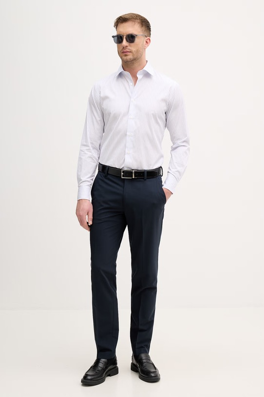 Sisley koszula męska bawełniana 51C3SQ05D biały SS26