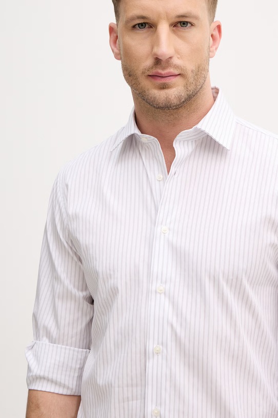 Sisley koszula męska bawełniana biały 51C3SQ05D