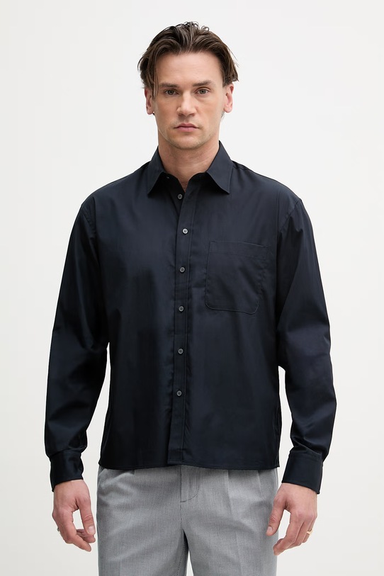 Sisley koszula męska bawełniana granatowy 51C3SQ05H