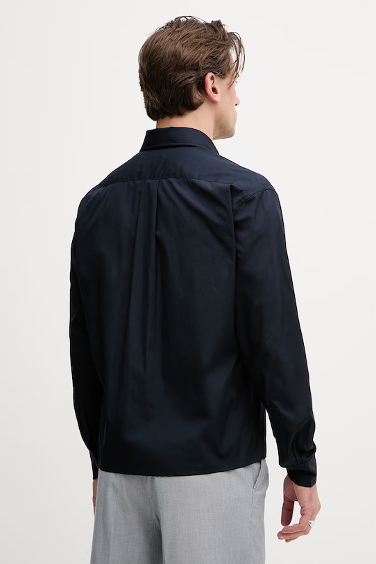 Odzież Sisley koszula męska bawełniana 51C3SQ05H granatowy