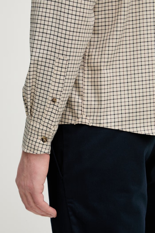 Sisley koszula męska bawełniana 56RDSQ05E beżowy