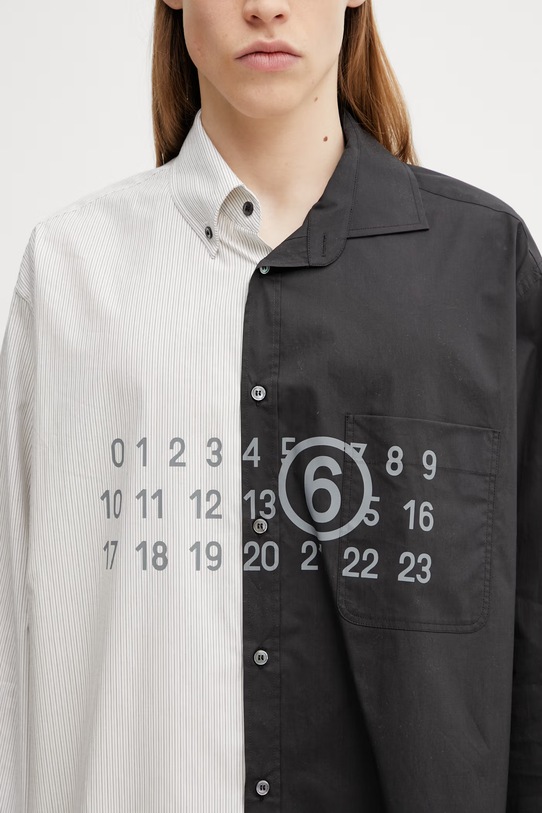 MM6 Maison Margiela košulja od pamuka za muškarce crna SH0DT0025.MTN136.961.