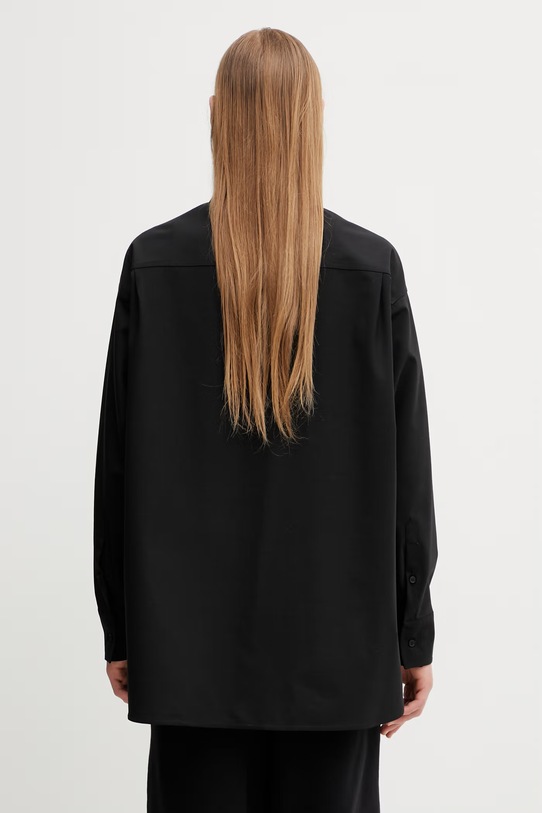 Odzież MM6 Maison Margiela koszula męska z dodatkiem wełny SH0DT0040.M35733.900 czarny