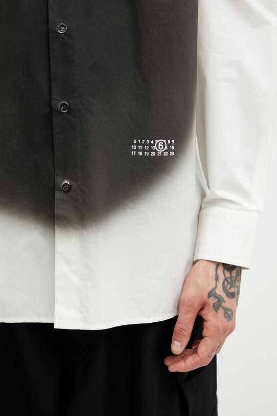 MM6 Maison Margiela cămașă pentru bărbați, din bumbac alb SH0DT0042.M35256.101