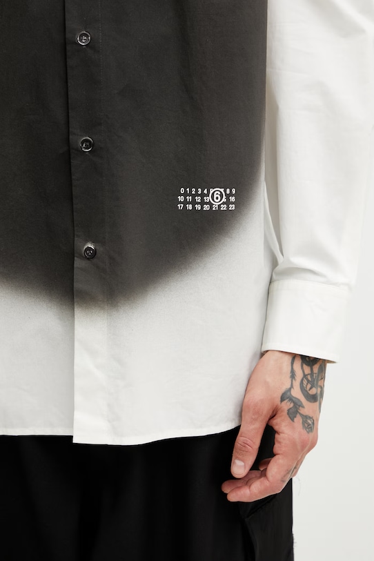 MM6 Maison Margiela košile bavlněná pánská bílá SH0DT0042.M35256.101