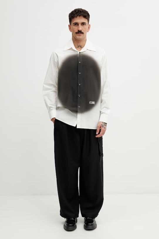 MM6 Maison Margiela košile bavlněná pánská SH0DT0042.M35256.101 bílá