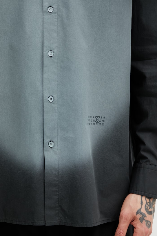 MM6 Maison Margiela сорочка бавовняна чоловіча чорний SH0DT0042.M35256.899