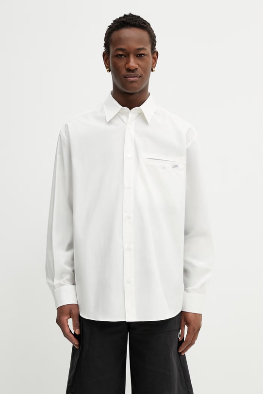 MM6 Maison Margiela koszula bawełniana bawełna beżowy SH0DT0043.M35480.101