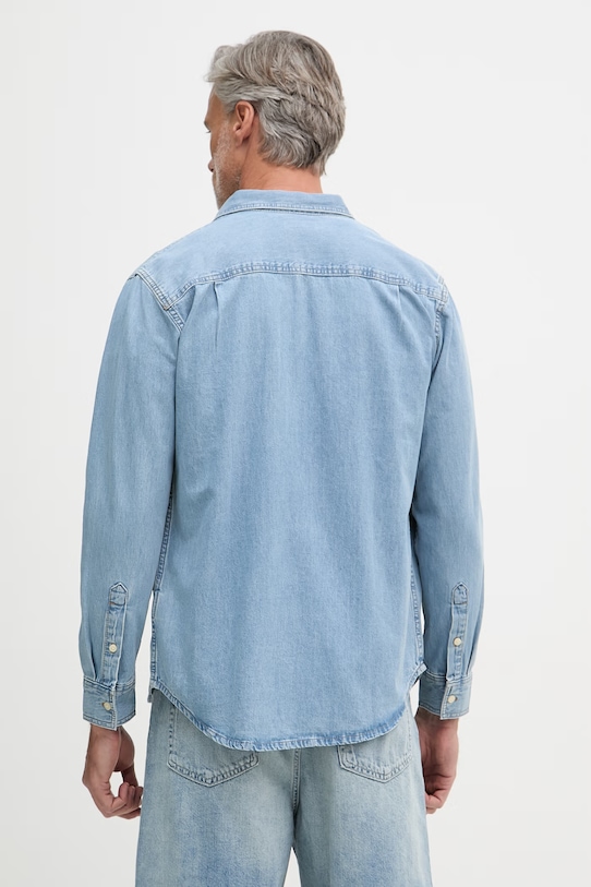 Oblečenie Calvin Klein Jeans košeľa pánska rifľová LV04RE710G modrá