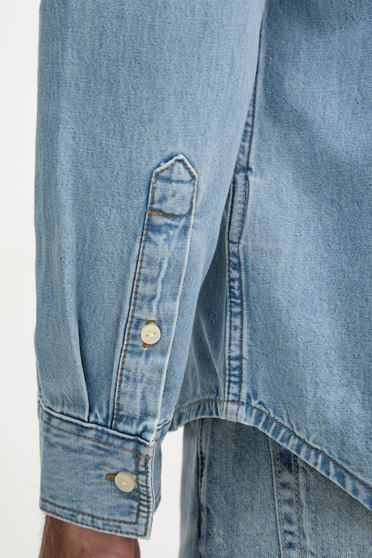 Calvin Klein Jeans košeľa pánska rifľová LV04RE710G modrá