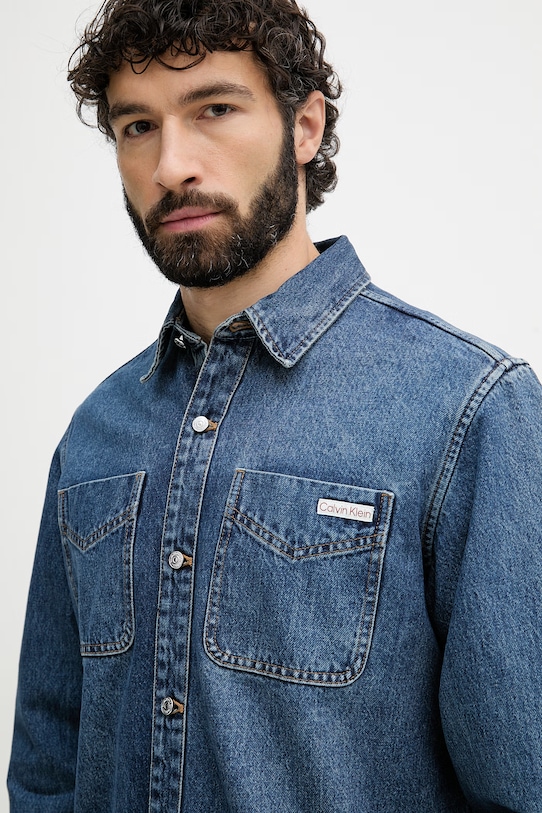 Calvin Klein Jeans košulja ženska traperasta plava LV04RF710G