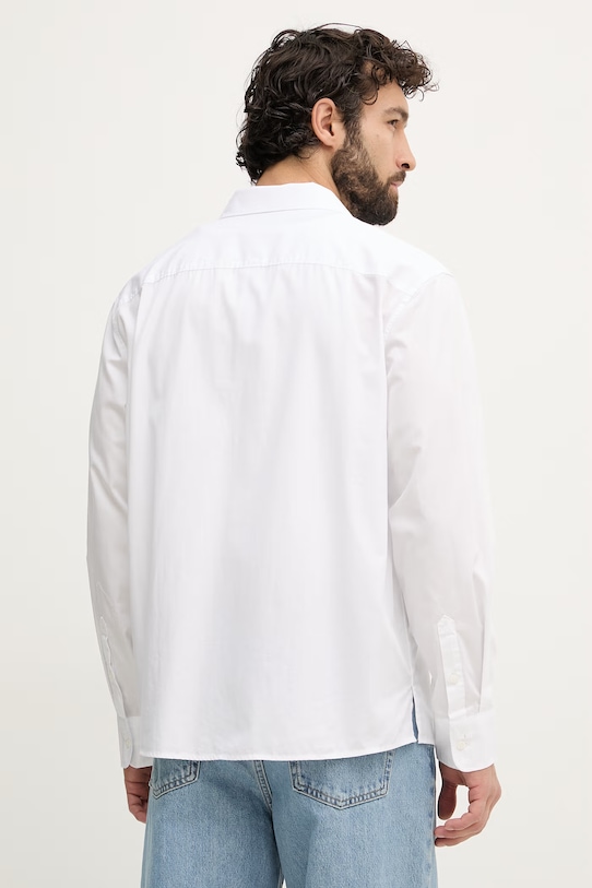 Ρούχα Calvin Klein Jeans πουκάμισο ανδρικό βαμβακερό LV04RF105G λευκό