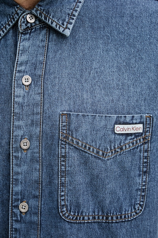 Calvin Klein Jeans πουκάμισο ανδρικό ντένιμ LV04RF711G μπλε