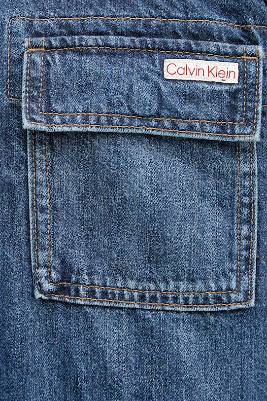 Calvin Klein Jeans košeľa pánska rifľová LV04RF904G tmavomodrá