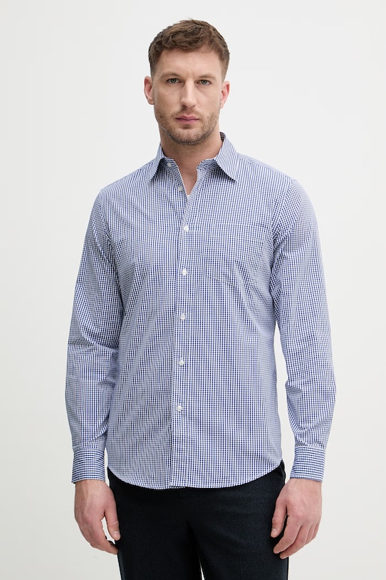 United Colors of Benetton koszula męska bawełniana niebieski 52DTUQ06Q