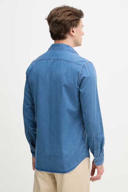 Odzież United Colors of Benetton koszula męska z bawełny 58JKUQ065 niebieski