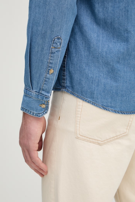 United Colors of Benetton koszula męska jeansowa 5YETUQ06J niebieski