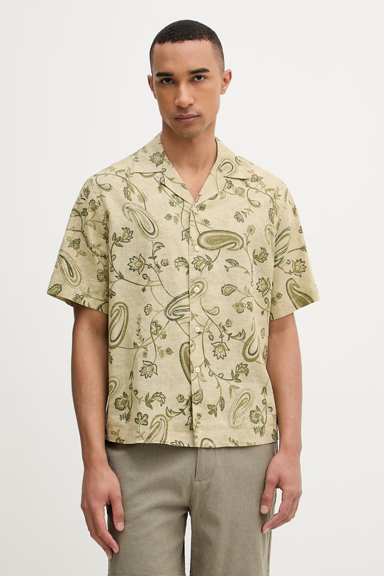 United Colors of Benetton cămașă pentru bărbați cu in verde 503SUQ05B