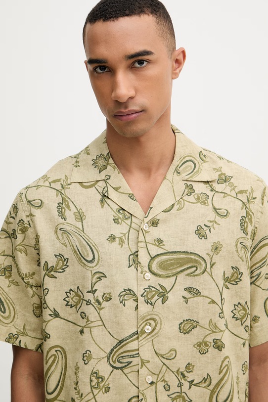 United Colors of Benetton cămașă pentru bărbați cu in verde 503SUQ05B