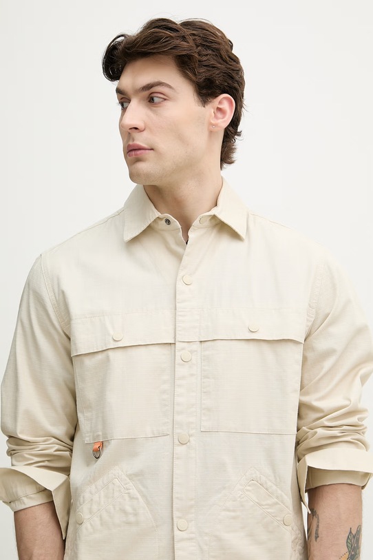 United Colors of Benetton safari košile pánská bavlněná béžová 5QEZUQ06M