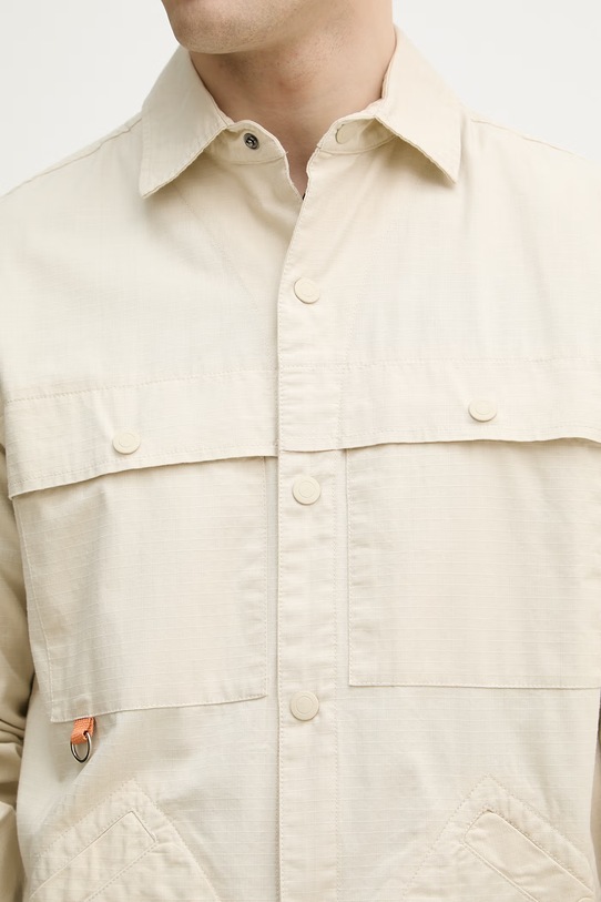 United Colors of Benetton safari košile pánská bavlněná 5QEZUQ06M béžová