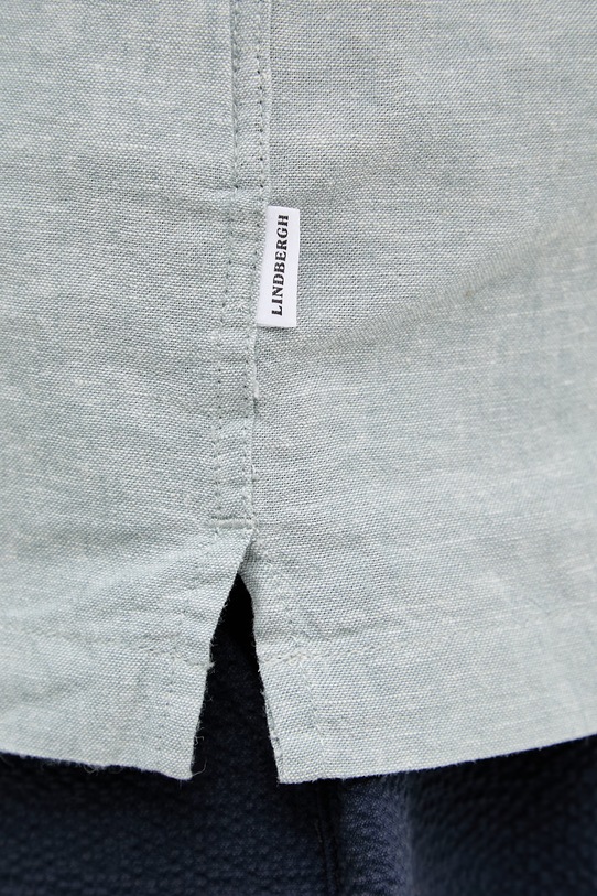 Lindbergh koszula z dodatkiem lnu 30.203319 turkusowy