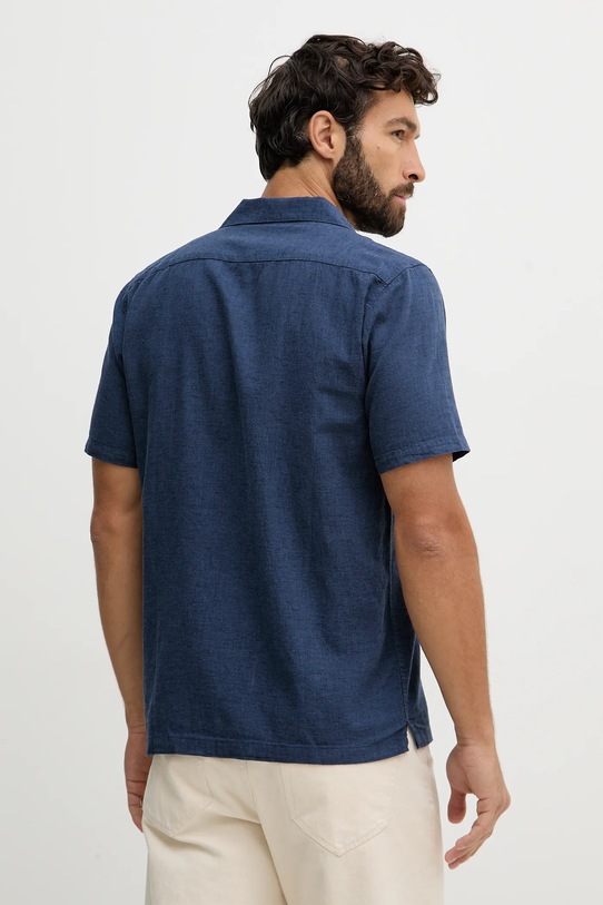 Odzież Lindbergh koszula z dodatkiem lnu 30.203319 granatowy