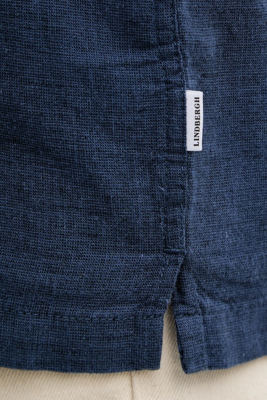 Lindbergh koszula z dodatkiem lnu 30.203319 granatowy