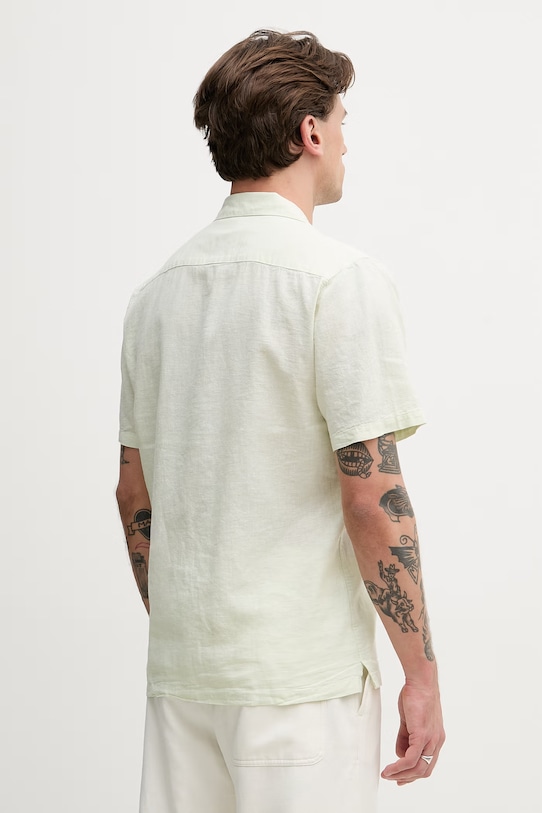 Odzież Lindbergh koszula z dodatkiem lnu 30.203319 zielony