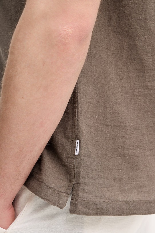 Lindbergh koszula z dodatkiem lnu 30.203319 zielony