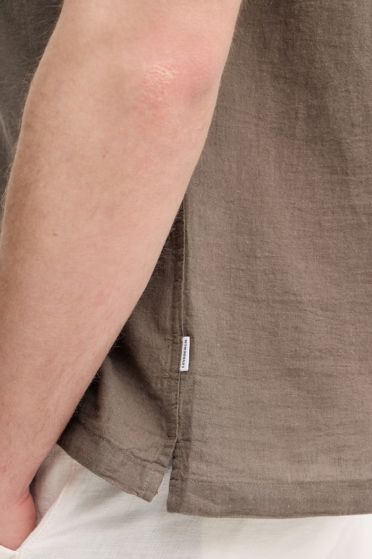 Lindbergh koszula z dodatkiem lnu 30.203319 zielony