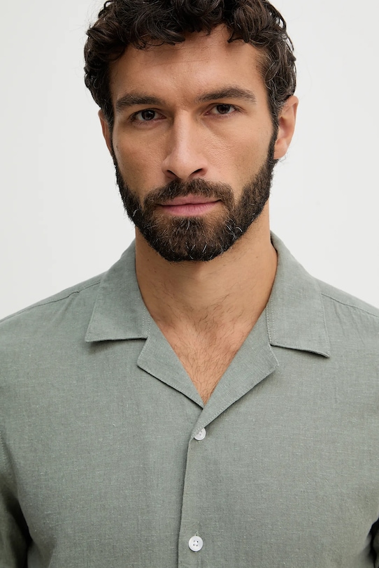 Košeľa s prímesou ľanu Lindbergh zelená 30.203319