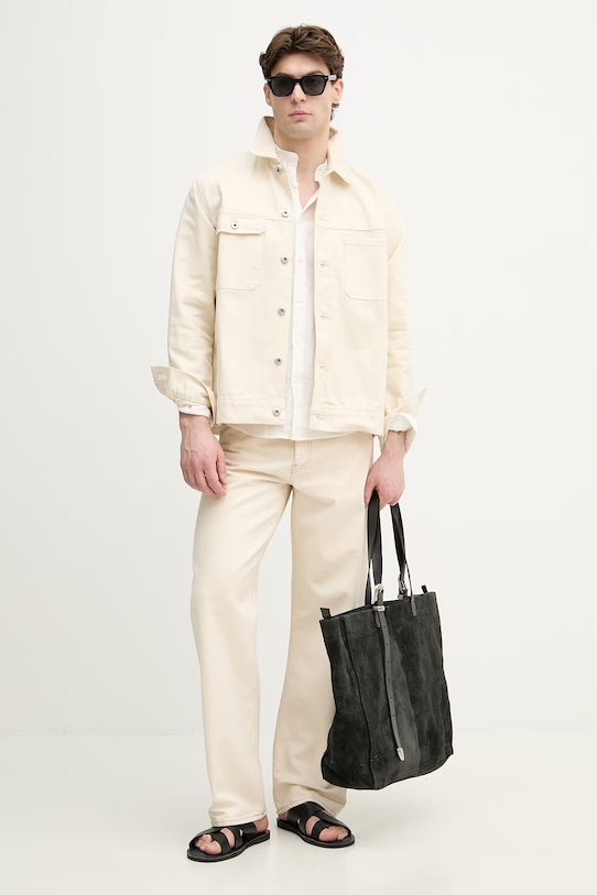 Lindbergh koszula męska z lnem 30.203344A biały SS26