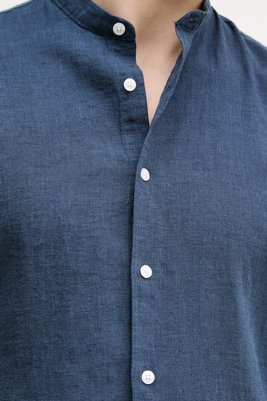 Lindbergh koszula męska z lnem 30.203344A granatowy