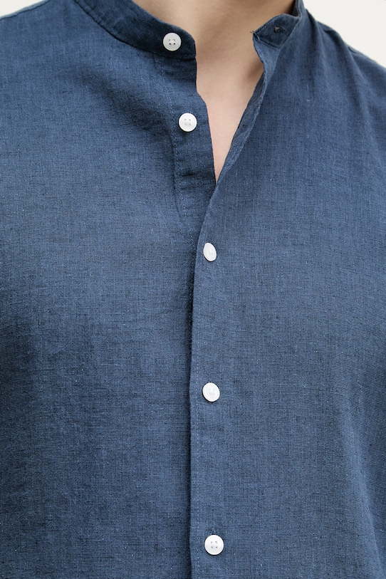 Lindbergh koszula męska z lnem 30.203344A granatowy