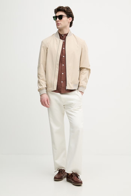 Lindbergh koszula męska lniana 30.203344A brązowy SS26