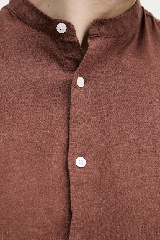 Lindbergh koszula męska lniana 30.203344A brązowy