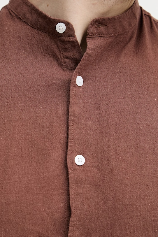 Lindbergh koszula męska lniana 30.203344A brązowy