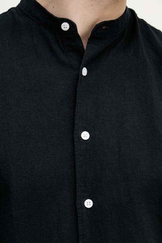 Lindbergh koszula męska z lnem 30.203344A czarny