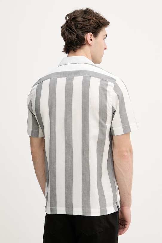 Odzież Lindbergh koszula męska z dodatkiem lnu 30.203419 szary