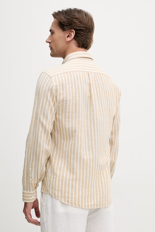 Odzież Lindbergh koszula męska z lnem 30.203492R beżowy