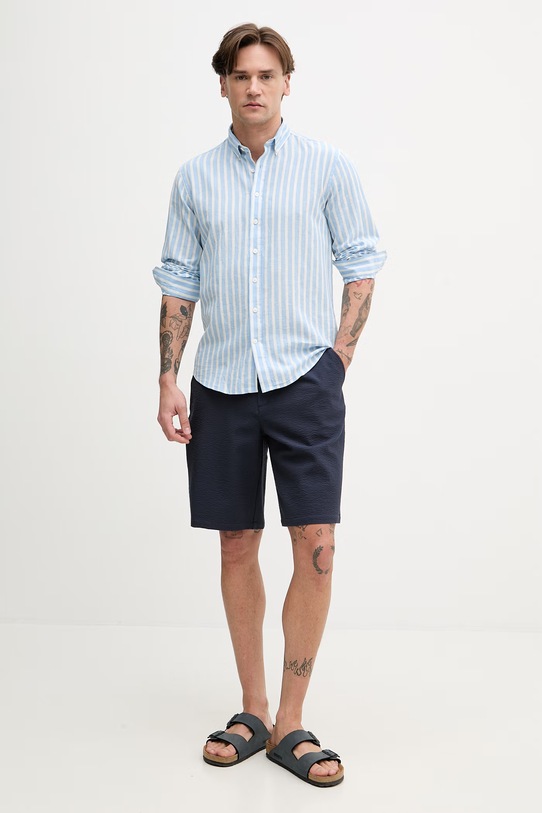 Lindbergh koszula męska z lnu 30.203492R niebieski SS26