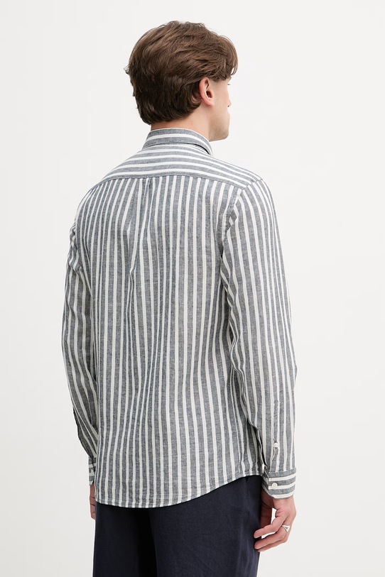 Odzież Lindbergh koszula męska z lnem 30.203492R granatowy