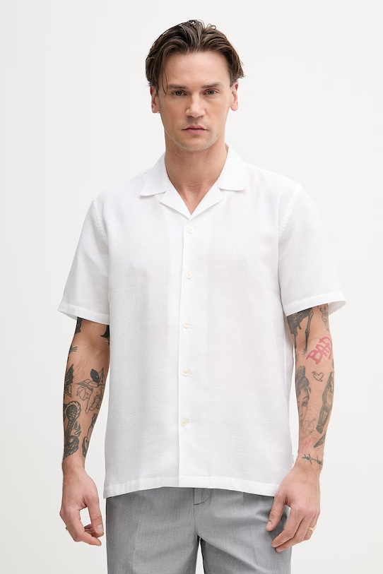 Lindbergh koszula męska bawełniana biały 30.203857