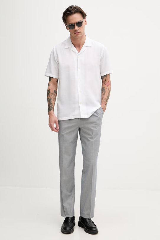 Lindbergh koszula męska bawełniana 30.203857 biały SS26