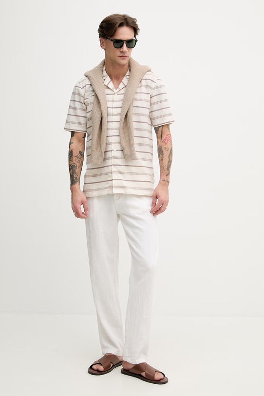 Lindbergh koszula damska z lnem 30.203859 beżowy SS26